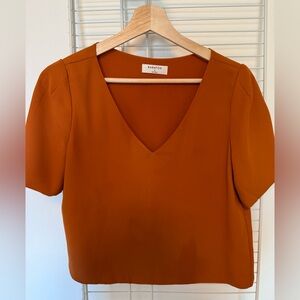 Babaton Women's Orange V-Neck Top